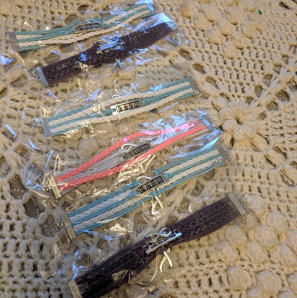Set lot 7 hope bracelet infinity cancer awareness - Picture 1 of 7